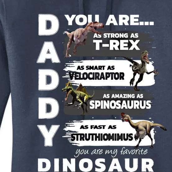 Daddy You Are As Strong As Tfunny Giftrex Funny Dinosaur Gift Women's Pullover Hoodie