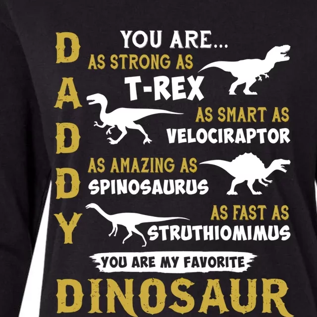 Daddy You Are As Strong T Rex Dinosaur Fathers Day 2021 Gift Womens Cotton Relaxed Long Sleeve T-Shirt