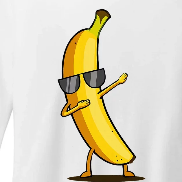 Dabbing Yellow Banana Dab Funny Dancing Fruit Womens CVC Long Sleeve Shirt