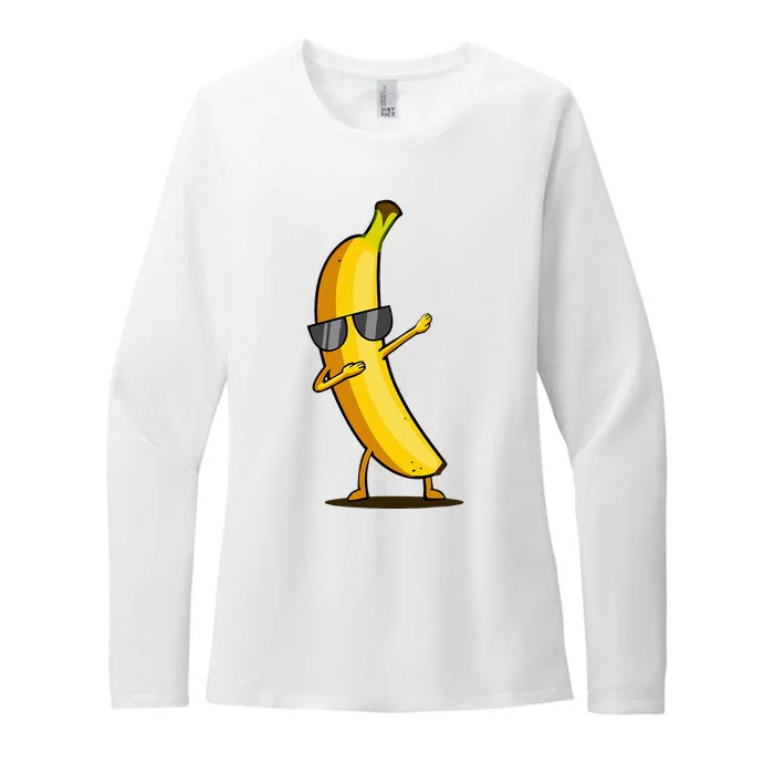 Dabbing Yellow Banana Dab Funny Dancing Fruit Womens CVC Long Sleeve Shirt