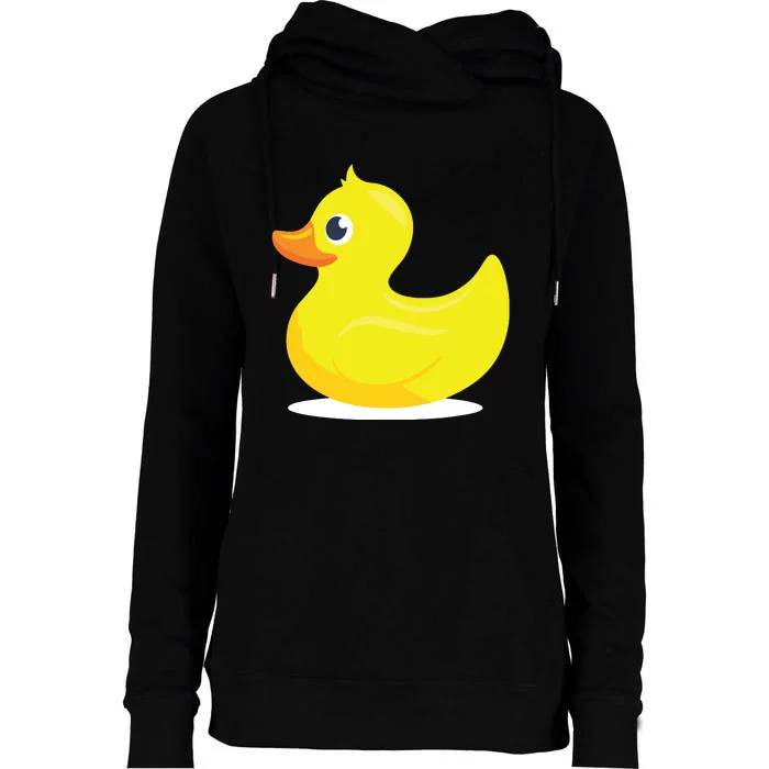 Duck Yelllow Cute Duckie Tee Great For Kids Womens Funnel Neck Pullover Hood