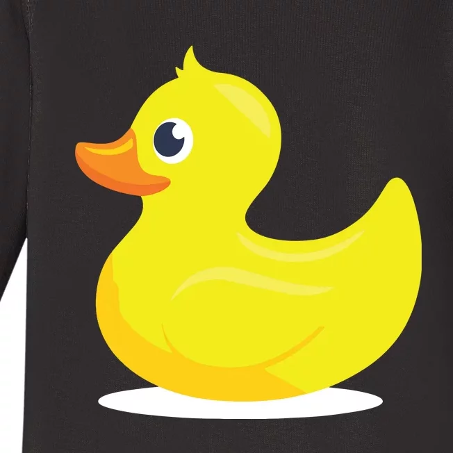 Duck Yelllow Cute Duckie Tee Great For Kids Baby Long Sleeve Bodysuit