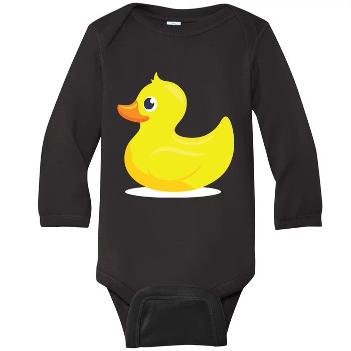 Duck Yelllow Cute Duckie Tee Great For Kids Baby Long Sleeve Bodysuit