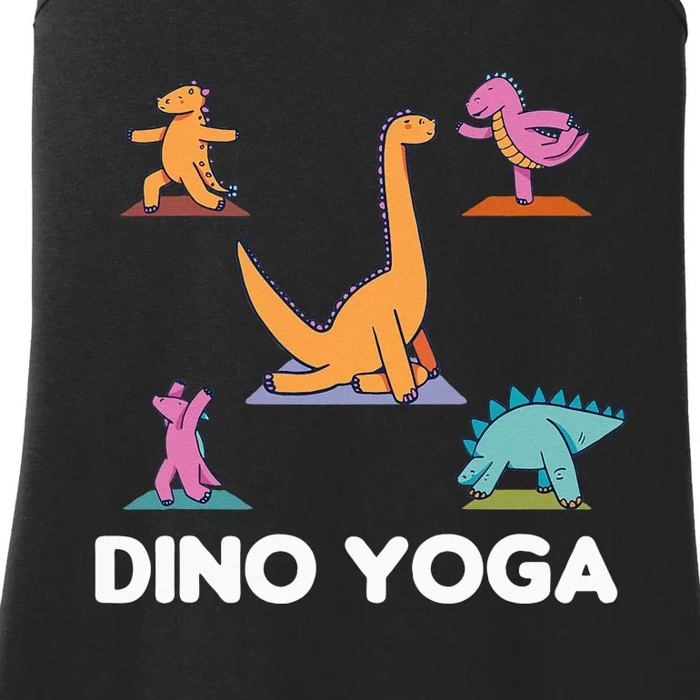 Dino Yoga Cute Dinosaurs Do Sport Dino Yoga Ladies Essential Tank