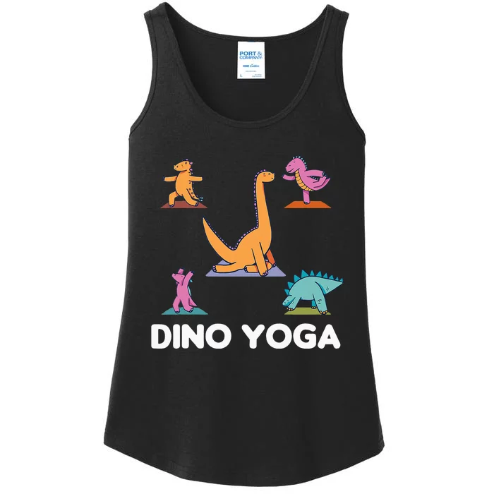 Dino Yoga Cute Dinosaurs Do Sport Dino Yoga Ladies Essential Tank