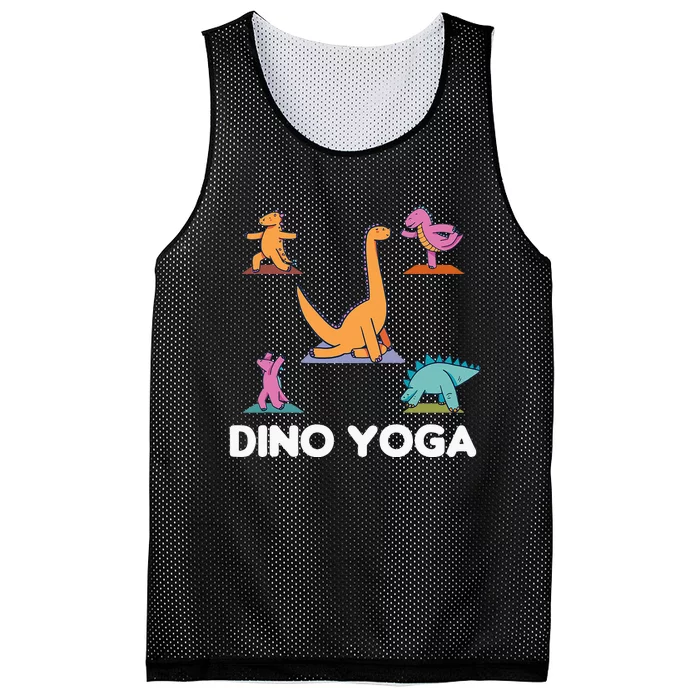 Dino Yoga Cute Dinosaurs Do Sport Dino Yoga Mesh Reversible Basketball Jersey Tank