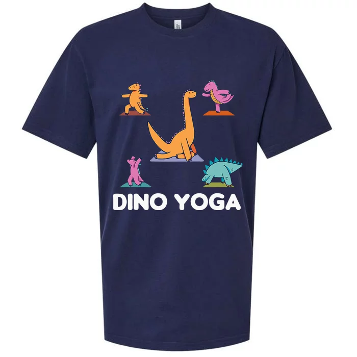 Dino Yoga Cute Dinosaurs Do Sport Dino Yoga Sueded Cloud Jersey T-Shirt