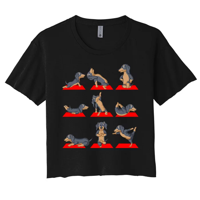 Dachshund Yoga Women's Crop Top Tee