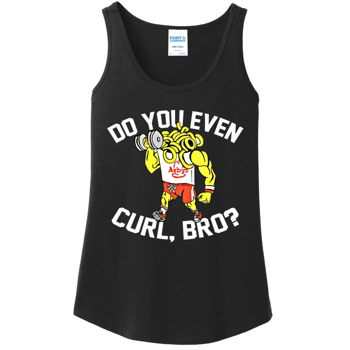 Do You Even Curl Bro? Funny Curling Gift Ladies Essential Tank