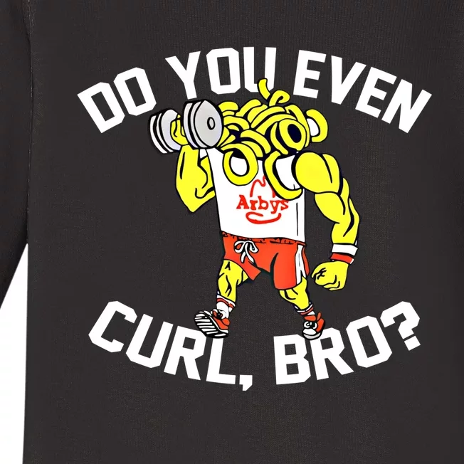 Do You Even Curl Bro? Funny Curling Gift Baby Long Sleeve Bodysuit