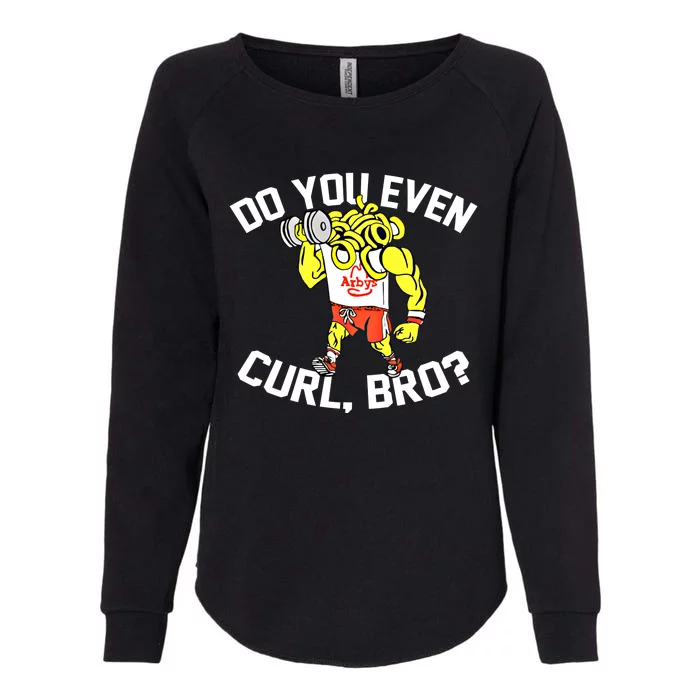 Do You Even Curl Bro? Funny Curling Gift Womens California Wash Sweatshirt