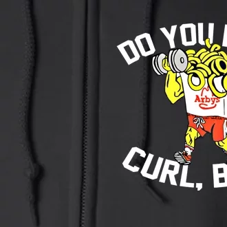 Do You Even Curl Bro? Funny Curling Gift Full Zip Hoodie