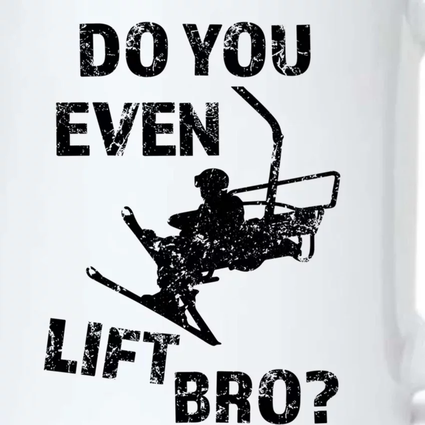 Do You Even Lift Bro? Funny Skiing Gift Sweater Ski Black Color Changing Mug