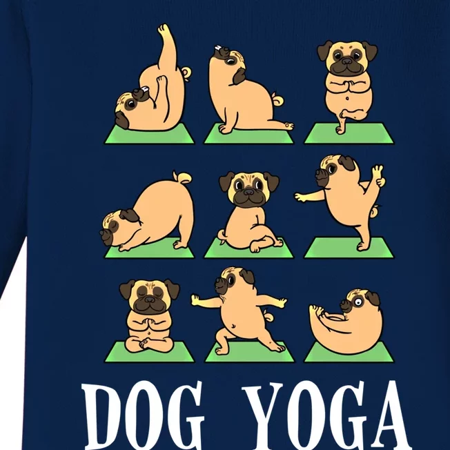 Dog Yoga Funny Dog Puppy Lover Gift Baby Long Sleeve Bodysuit