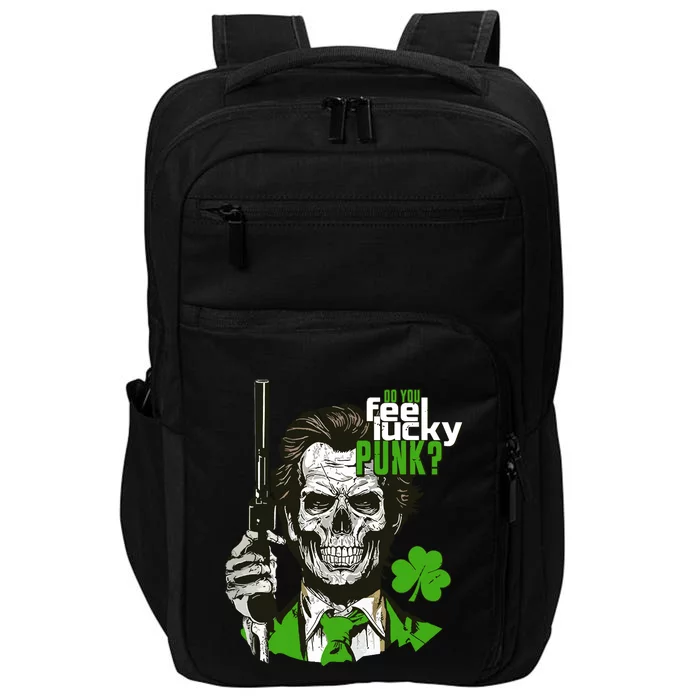 Do You Feel Lucky Punk Funny St Patricks Day Impact Tech Backpack