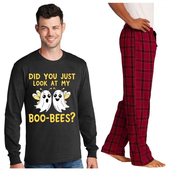 Did You Just Look At My Boo Bees Funny Halloween Ghosts Long Sleeve Pajama Set