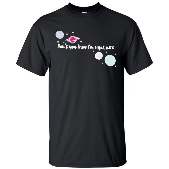 Dont You Know Im Right Here Satellite Harry EMBROIDERED Tall T-Shirt