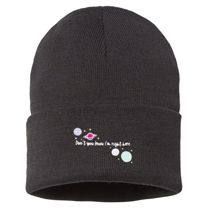 Dont You Know Im Right Here Satellite Harry EMBROIDERED Sustainable Knit Beanie