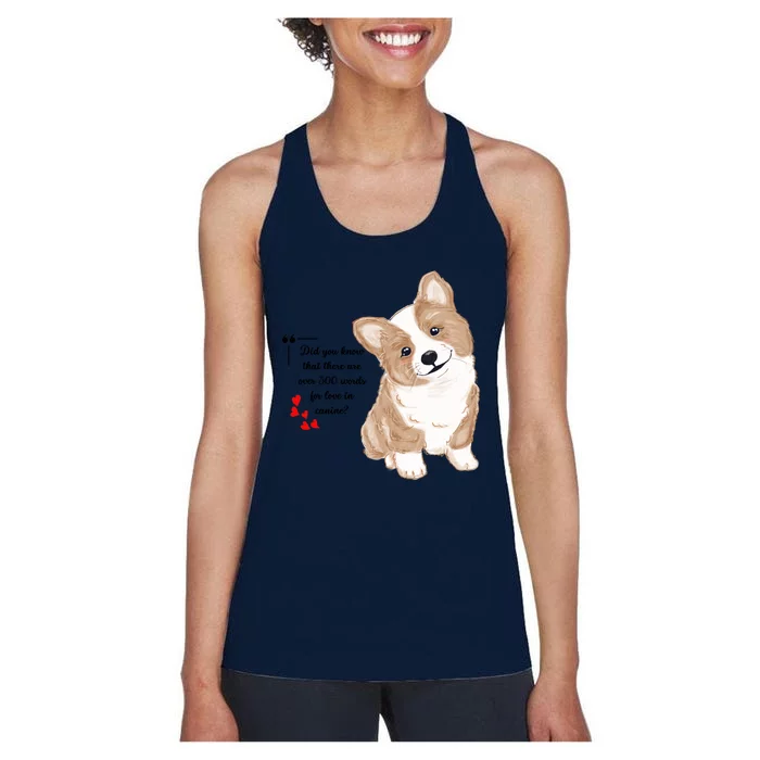 Did You Know That There Are Over 300 Words For Love In Canine? Women's Racerback Tank