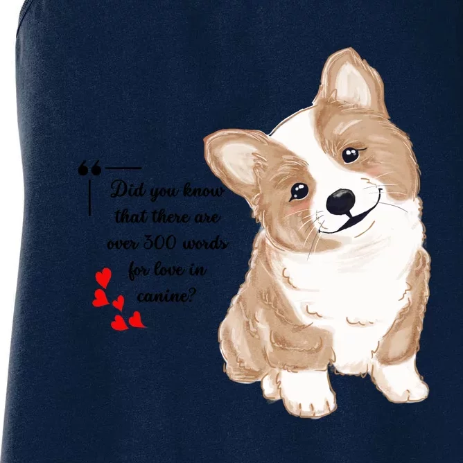 Did You Know That There Are Over 300 Words For Love In Canine? Women's Racerback Tank