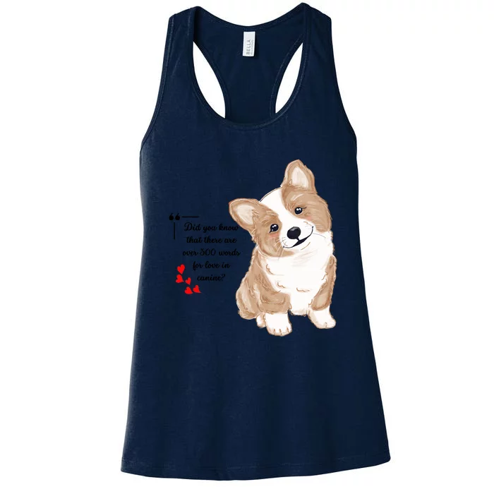 Did You Know That There Are Over 300 Words For Love In Canine? Women's Racerback Tank