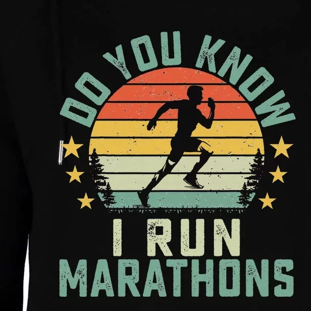 Do You Know I Run Marathons Funny Runners Training Finisher Womens Funnel Neck Pullover Hood