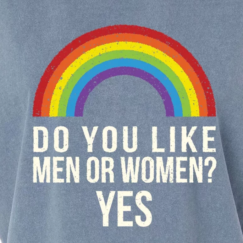 Do You Like Or Yes Lgbtq Bisexual Pride Gift Garment-Dyed Women's Muscle Tee