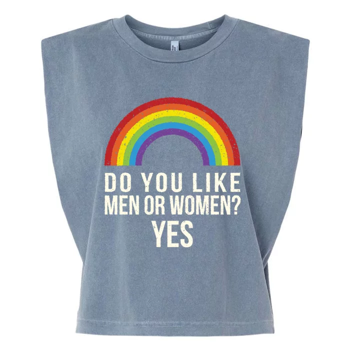 Do You Like Or Yes Lgbtq Bisexual Pride Gift Garment-Dyed Women's Muscle Tee