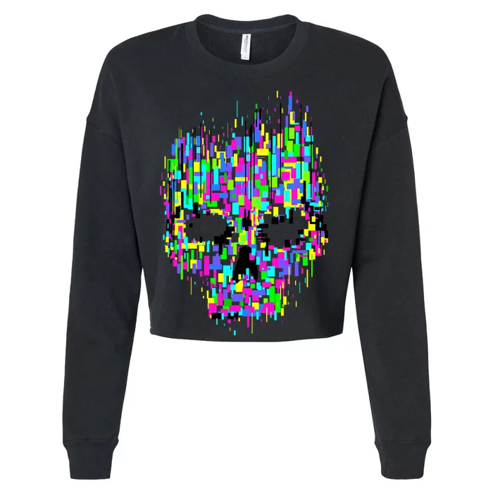 Dynamic Skull Cropped Pullover Crew