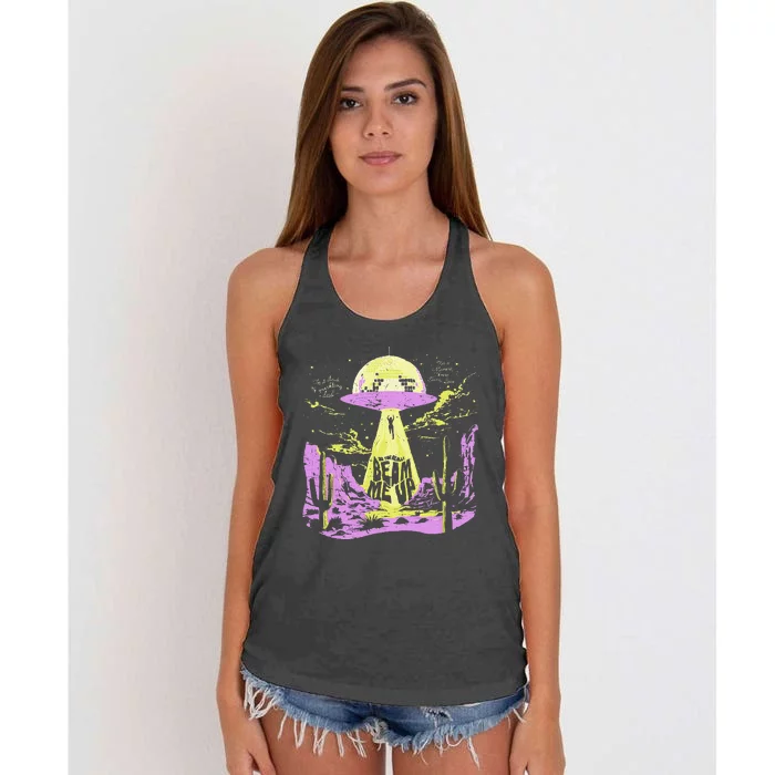 Did You Really Beam Me Up Ufo Women's Knotted Racerback Tank