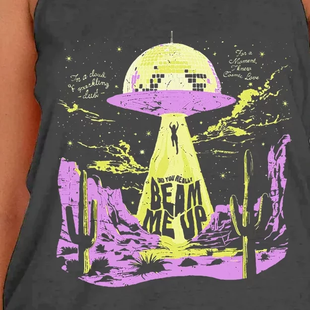 Did You Really Beam Me Up Ufo Women's Knotted Racerback Tank