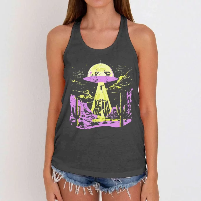 Did You Really Beam Me Up Ufo Women's Knotted Racerback Tank