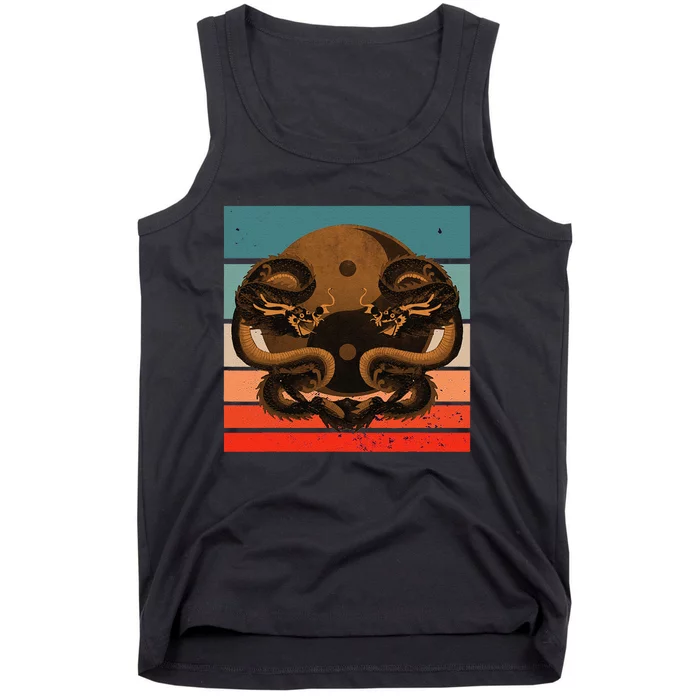 Dragon Yinyang Symbol Balance Harmony Symmetrical Scales Tank Top