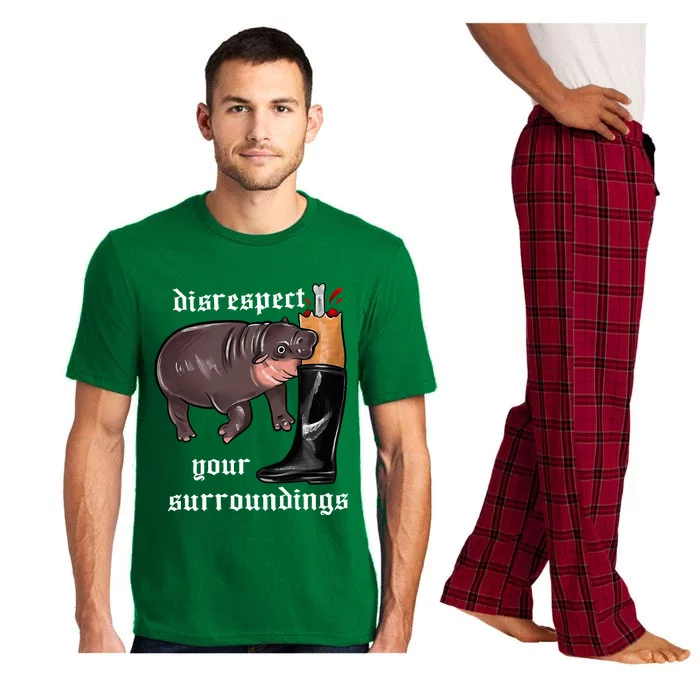 Disrespect Your Surroundings Moo Deng Funny Design Pajama Set