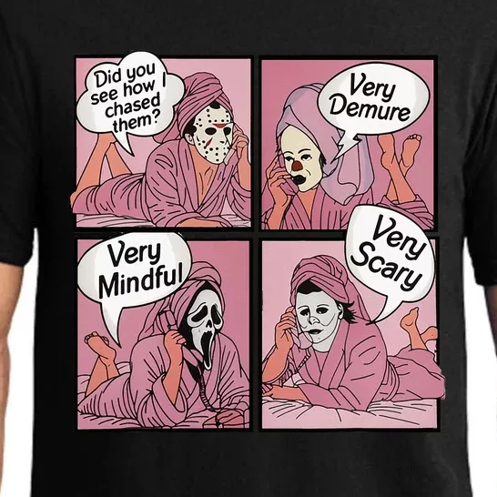 Did You See How I Chased Them Very Demure Classic Horror Pajama Set