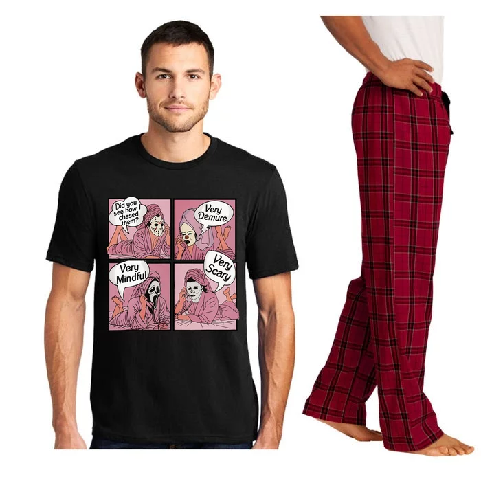 Did You See How I Chased Them Very Demure Classic Horror Pajama Set