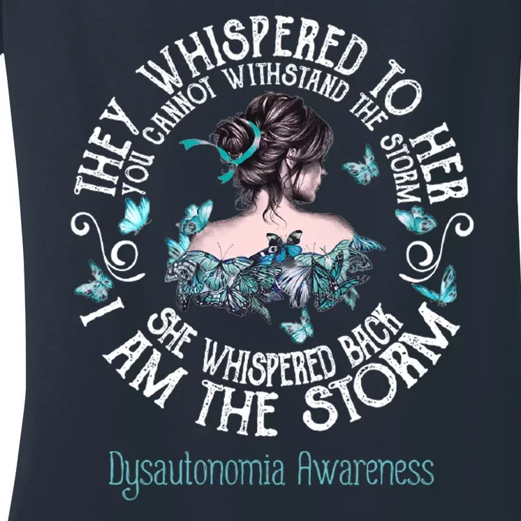 Dysautonomia Awareness I Am The Storm Women's V-Neck T-Shirt