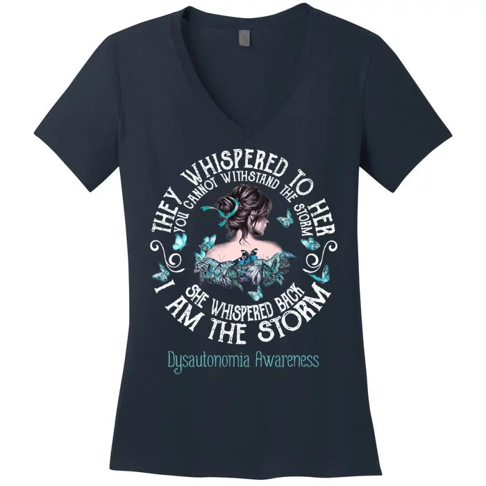 Dysautonomia Awareness I Am The Storm Women's V-Neck T-Shirt