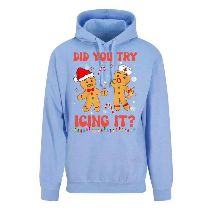 Did You Try Icing It Christmas Nurse Gingerbread Unisex Surf Hoodie