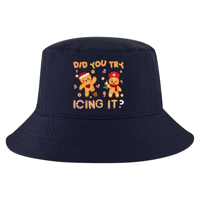 Did You Try Icing It Christmas School Nurse Emergency Nurse Cool Comfort Performance Bucket Hat