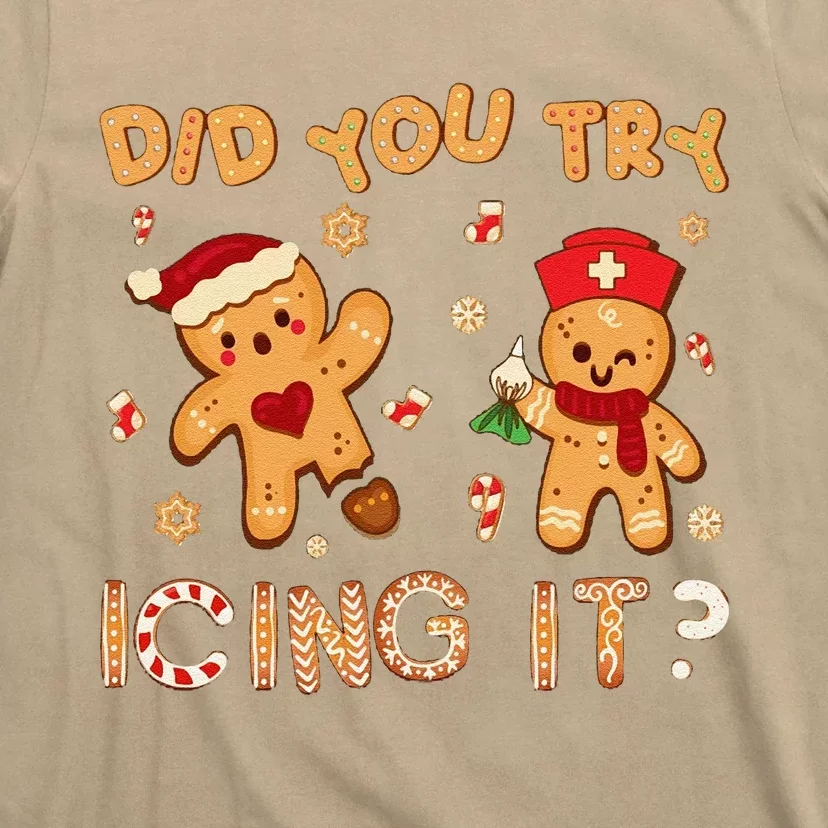 Did You Try Icing It Christmas School Nurse Emergency Nurse T-Shirt