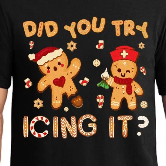 Did You Try Icing It Christmas School Nurse Emergency Nurse Pajama Set