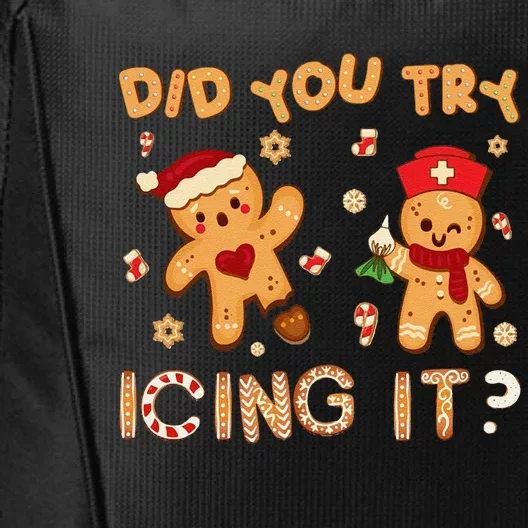 Did You Try Icing It Christmas School Nurse Emergency Nurse City Backpack