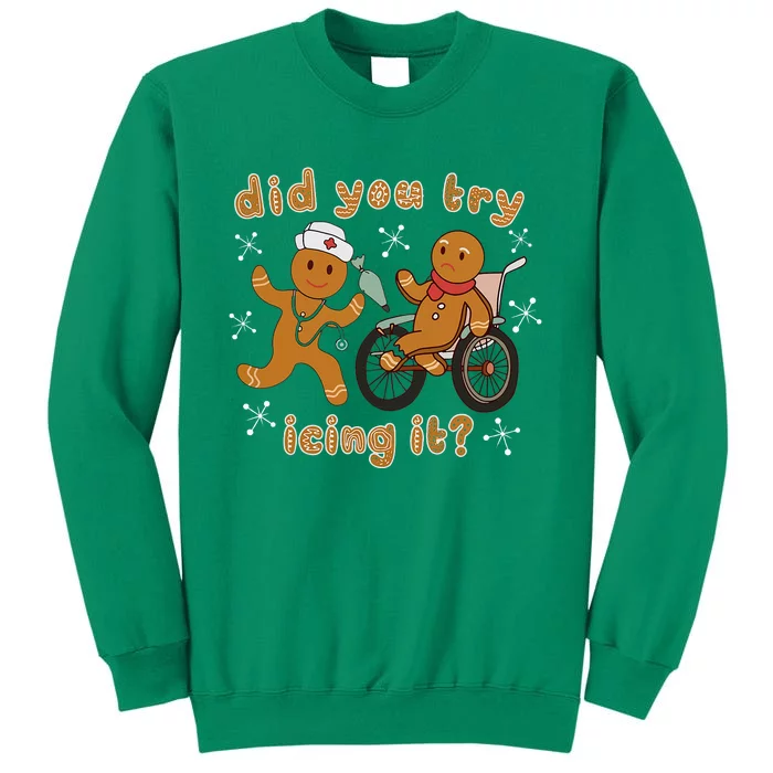 Did You Try Icing It Funny Gingerbread Nurse Christmas Xmas Sweatshirt