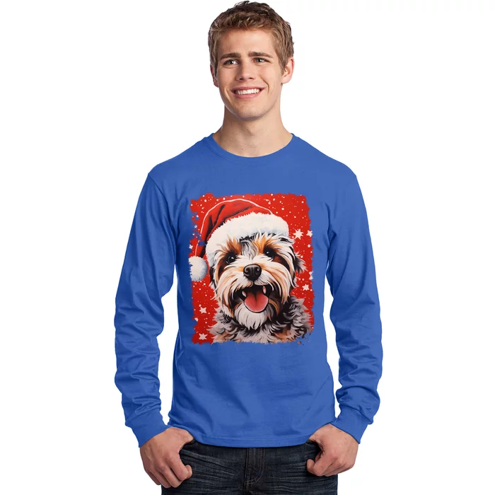 Dog Yorkshire Terrier Christmas Red Funny Gift Long Sleeve Shirt