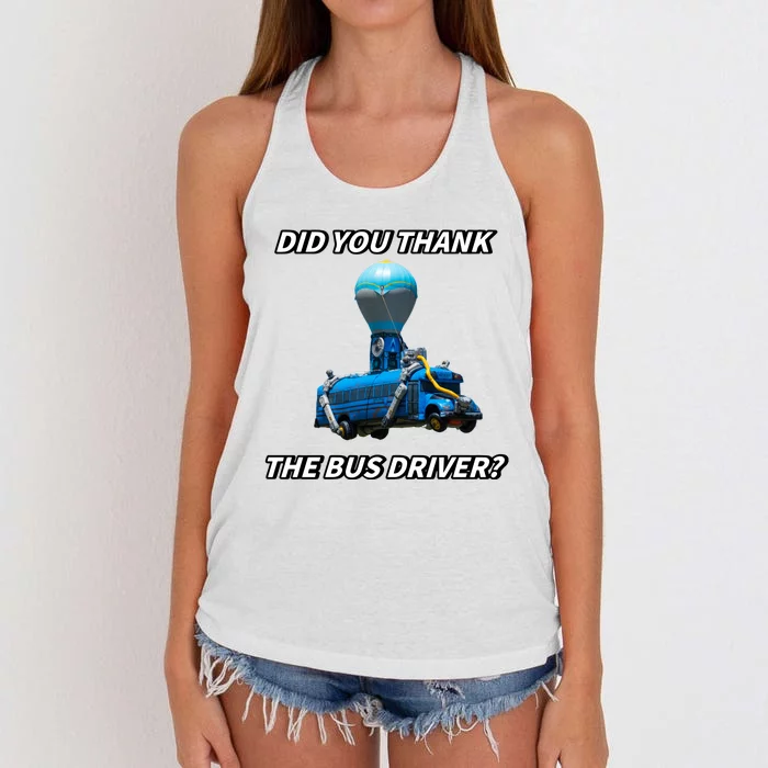 Did You Thank The Bus Driver Cringey Women's Knotted Racerback Tank