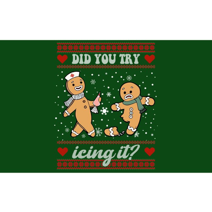 Did You Try Icing It Funny Christmas Gingerbread Cookie Bumper Sticker