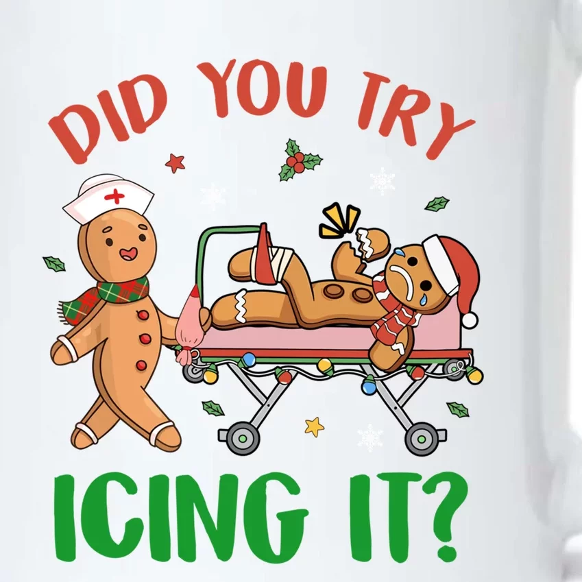 Did You Try Icing It Christmas Gingerbread Nurse Squad Funny Gift Black Color Changing Mug