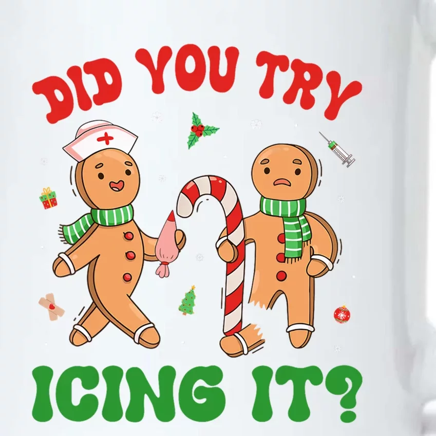 Did You Try Icing It Christmas Gingerbread Nurse Squad Funny Gift Black Color Changing Mug