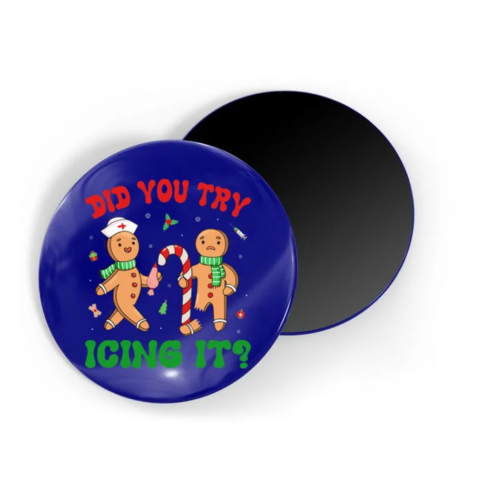 Did You Try Icing It Retro Christmas Gingerbread Nurse Squad Magnet